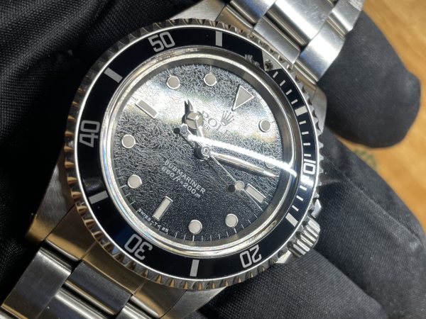 Rolex Submariner (No Date) 5513 Full set super spider craquele dial Never polished