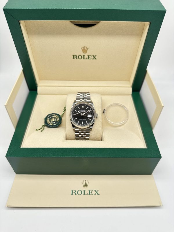 Rolex Datejust 36 126234 White Gold bezel Jubilee Black NEW