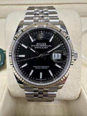 Rolex Datejust 36 126234 White Gold bezel Jubilee Black NEW