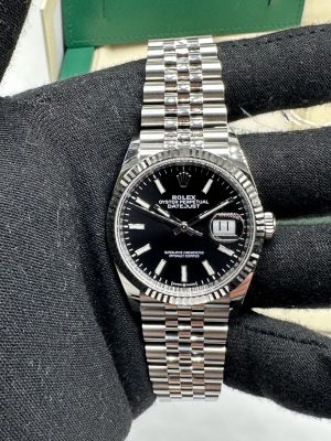 Rolex Datejust 36 126234 White Gold bezel Jubilee Black NEW