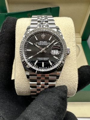 Rolex Datejust 36 126234 White Gold bezel Jubilee Black NEW