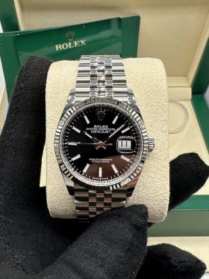 Rolex Datejust 36 126234 White Gold bezel Jubilee Black NEW