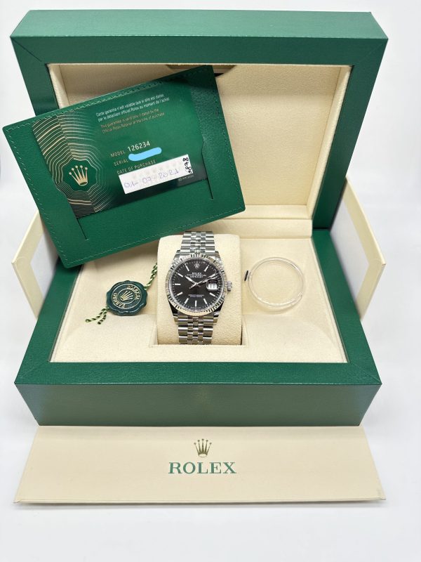 Rolex Datejust 36 126234 White Gold bezel Jubilee Black NEW