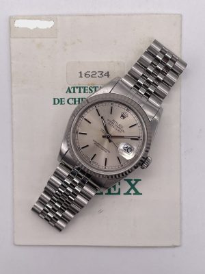 Rolex Datejust 16234 Silver Like New With Paper From 1996