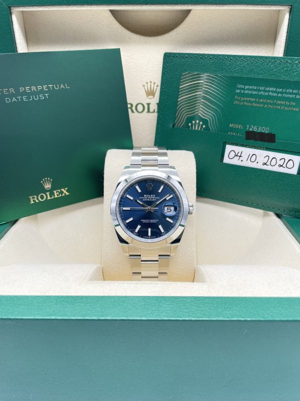 Rolex Datejust 41 mm Blue Index 126300 Full Set