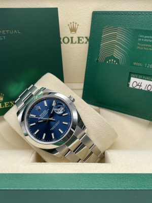 Rolex Datejust 41 mm Blue Index 126300 Full Set