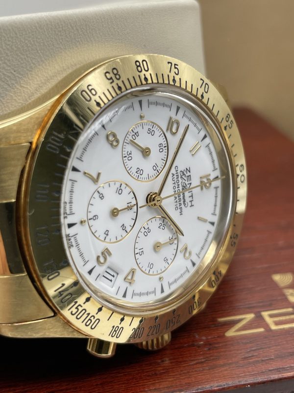 Zenith El Primero Chronograph from '80 years Full Gold Full Set Never Polished!