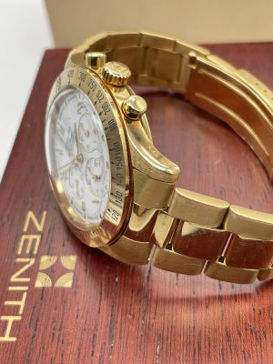 Zenith El Primero Chronograph from '80 years Full Gold Full Set Never Polished!