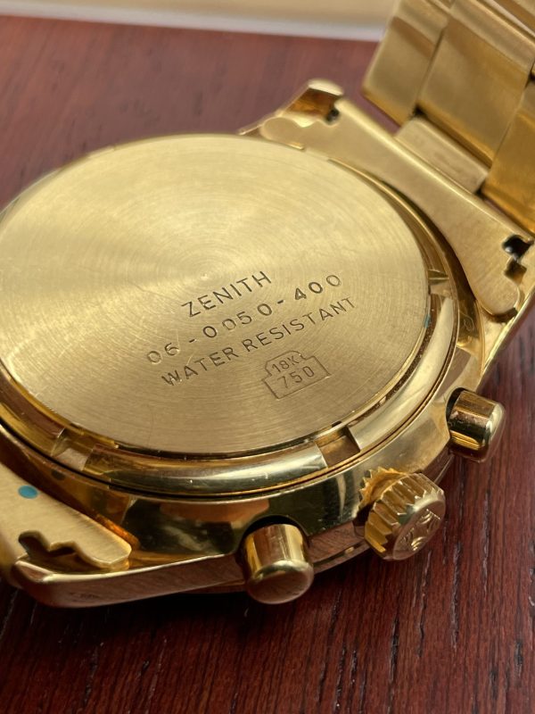 Zenith El Primero Chronograph from '80 years Full Gold Full Set Never Polished!