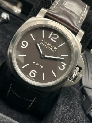 Panerai Luminor Base 8 Days Titanium Brown Dial 44MM Manual Wind Rubber PAM00562