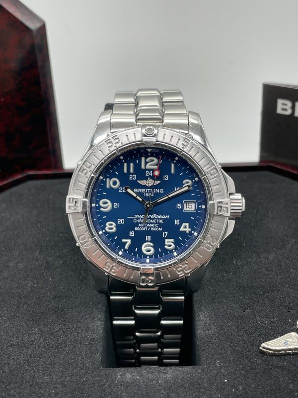 Breitling Superocean 42 blue Dial Full Set Never Polished