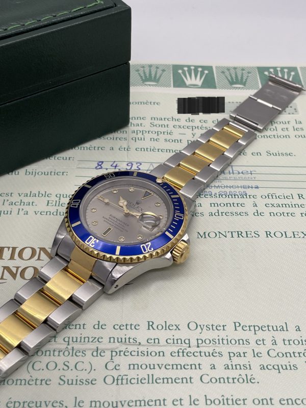 Rolex Submariner 16613 Serti Sultan Dial full Set never polished 1993