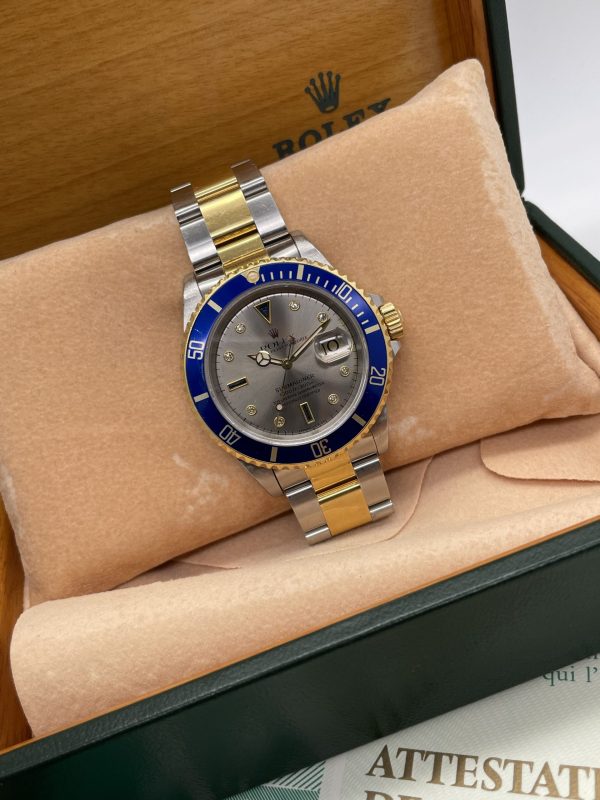 Rolex Submariner 16613 Serti Sultan Dial full Set never polished 1993