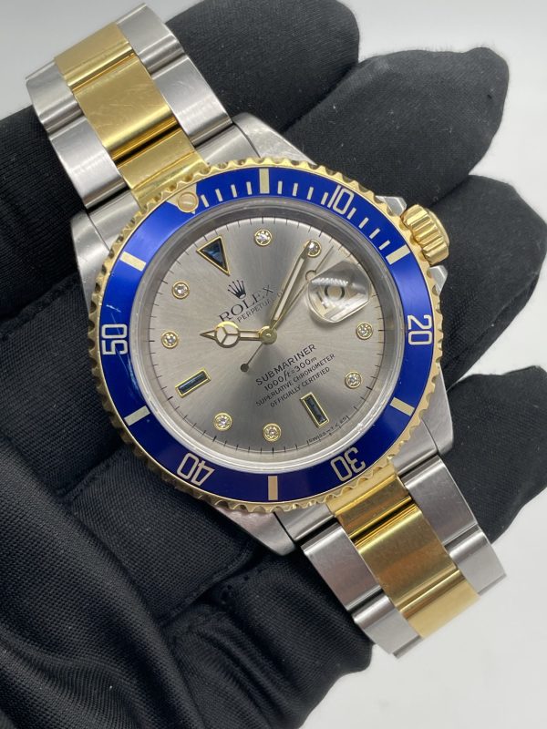 Rolex Submariner 16613 Serti Sultan Dial full Set never polished 1993