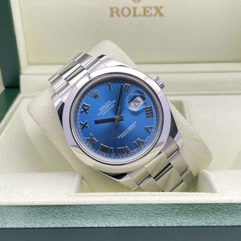 Rolex Datejust II 41mm Blue Roman Dial Full Set
