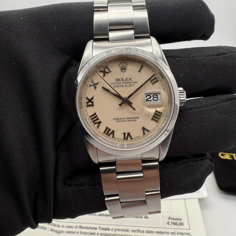 Rolex Datejust 16200 Ivory Cream Roman dial + official rolex service