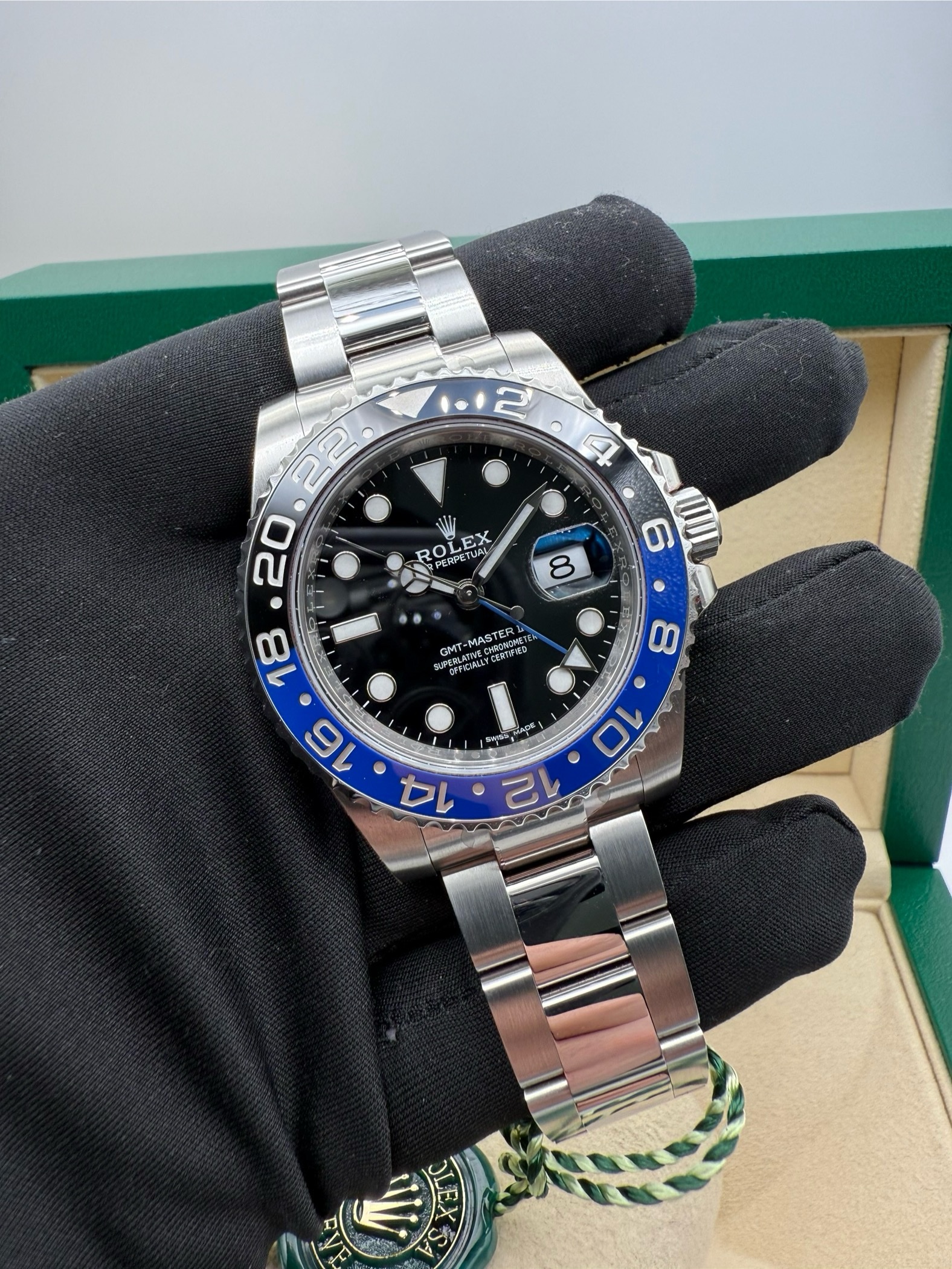 Rolex Gmt Master II 116710BLNR Batman NOS full stickers
