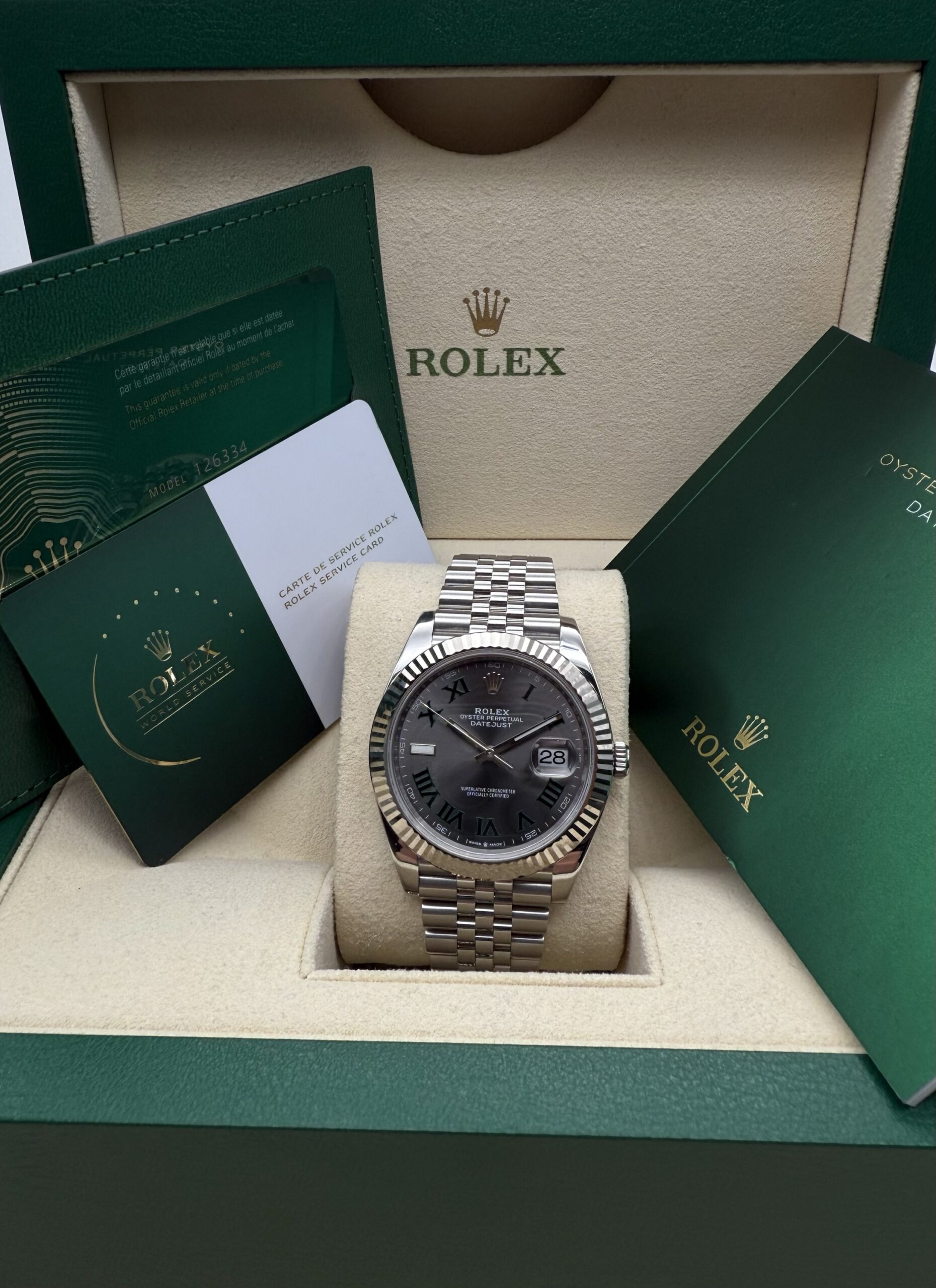 Rolex Datejust 41 Wimbledon 126334 Jubilee Full Set 2020 (2027 official Rolex Warranty) - Image 9