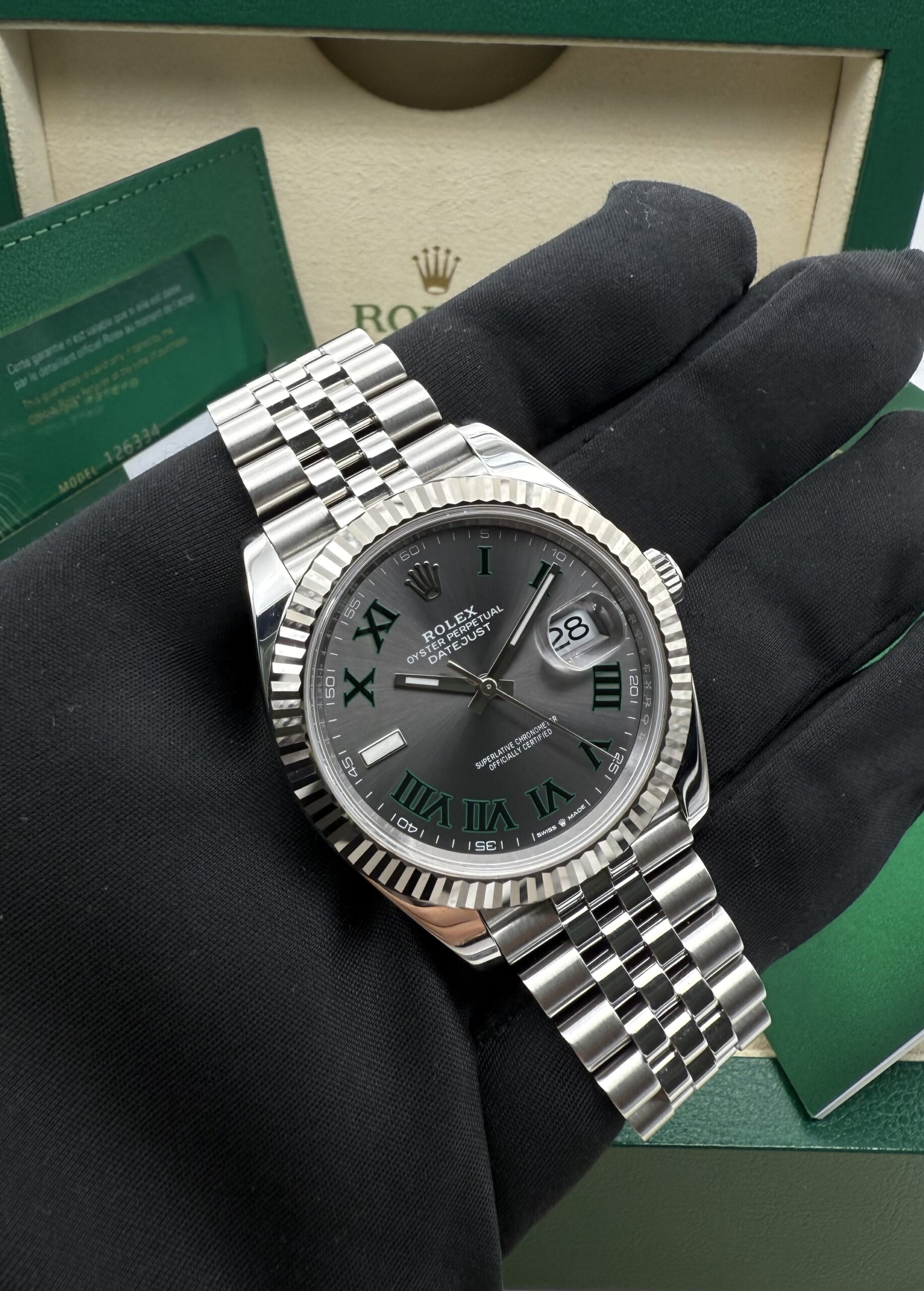 Rolex Datejust 41 Wimbledon 126334 Jubilee Full Set 2020 (2027 official Rolex Warranty)