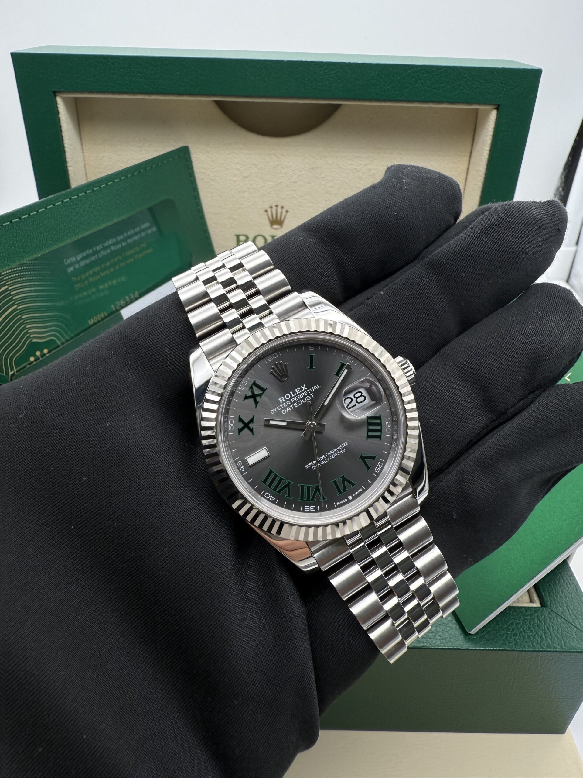 Rolex Datejust 41 Wimbledon 126334 Jubilee Full Set 2020 (2027 official Rolex Warranty) - Image 14