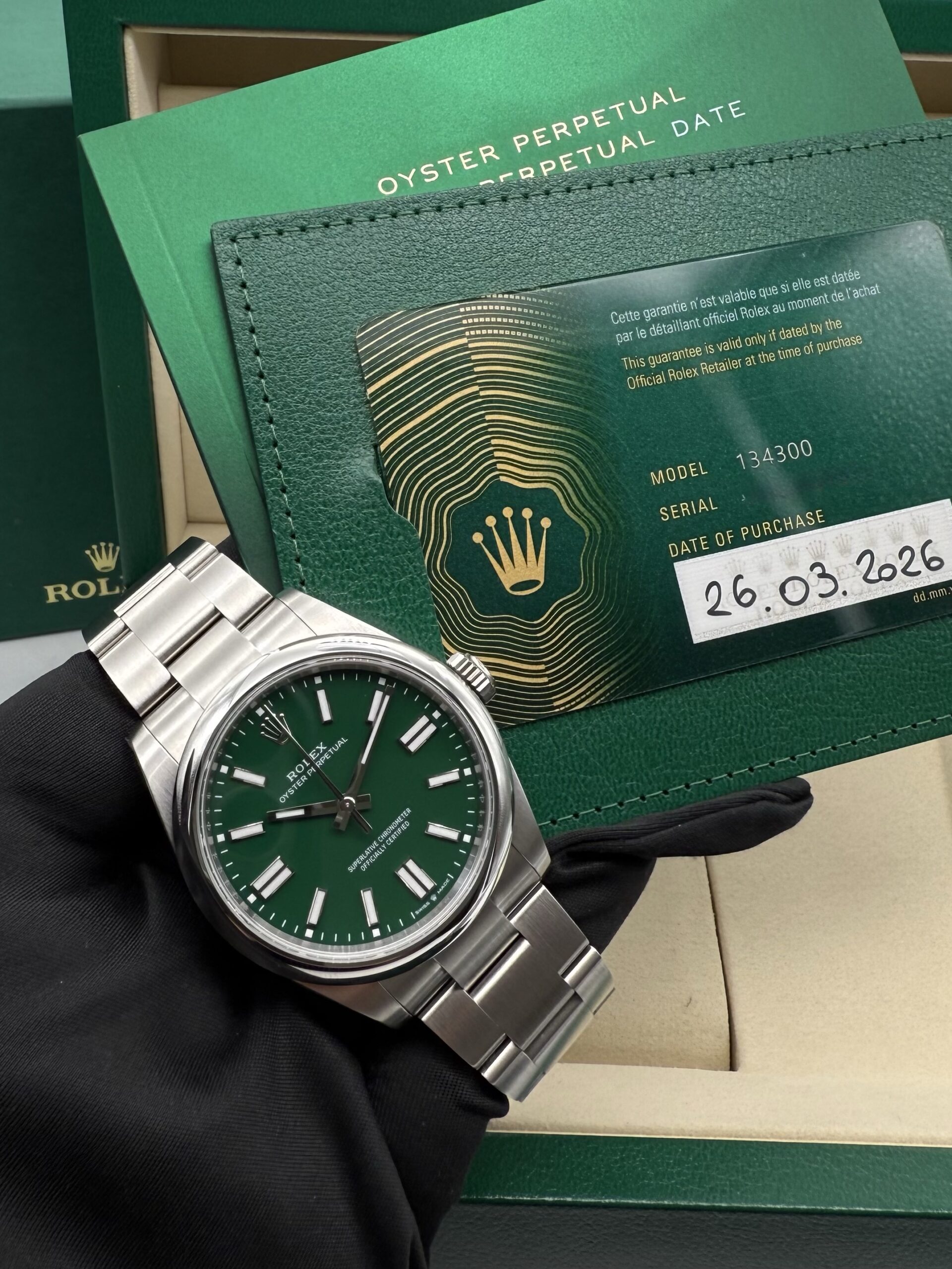 Rolex Oyster Perpetual 41 Green Dial 134300 Full Set 2026 - Image 2