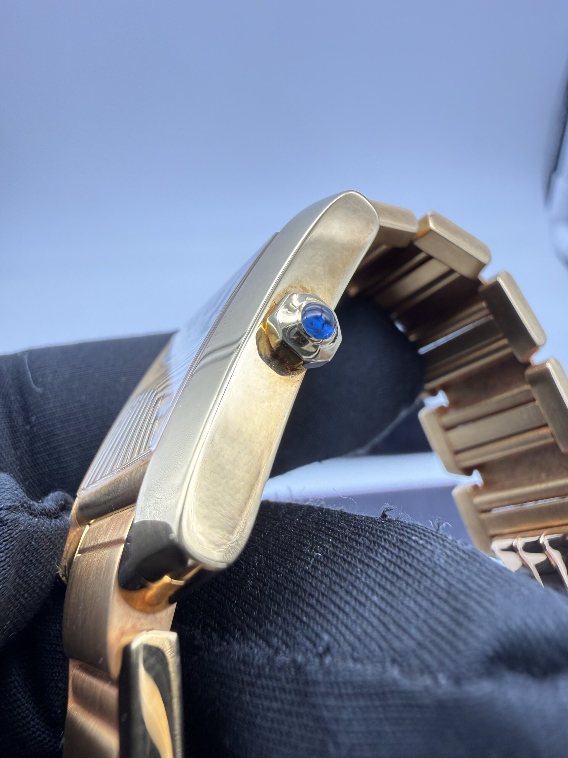 Cartier Tank Française 1840 Automatic Full Gold 18kt Guilloché Dial - Image 13