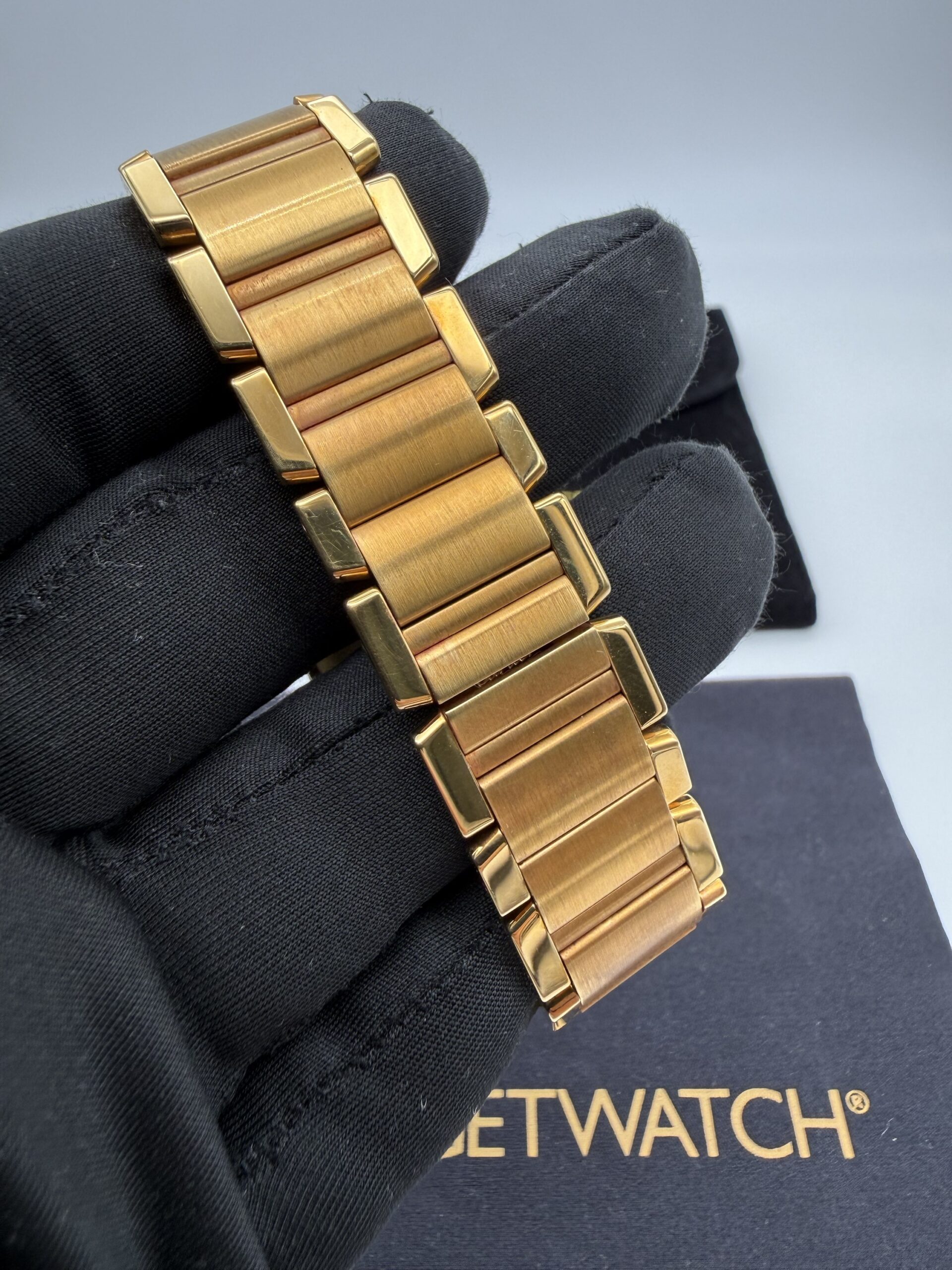 Cartier Tank Française 1840 Automatic Full Gold 18kt Guilloché Dial - Image 9