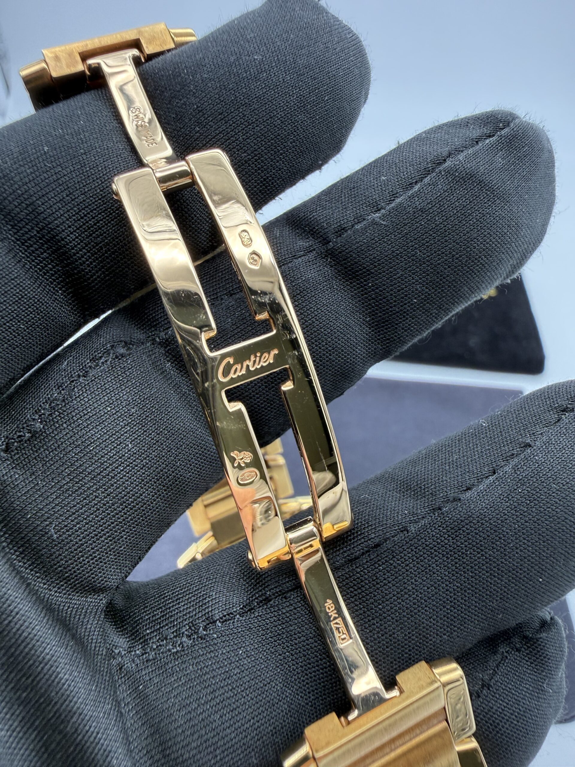 Cartier Tank Française 1840 Automatic Full Gold 18kt Guilloché Dial - Image 15