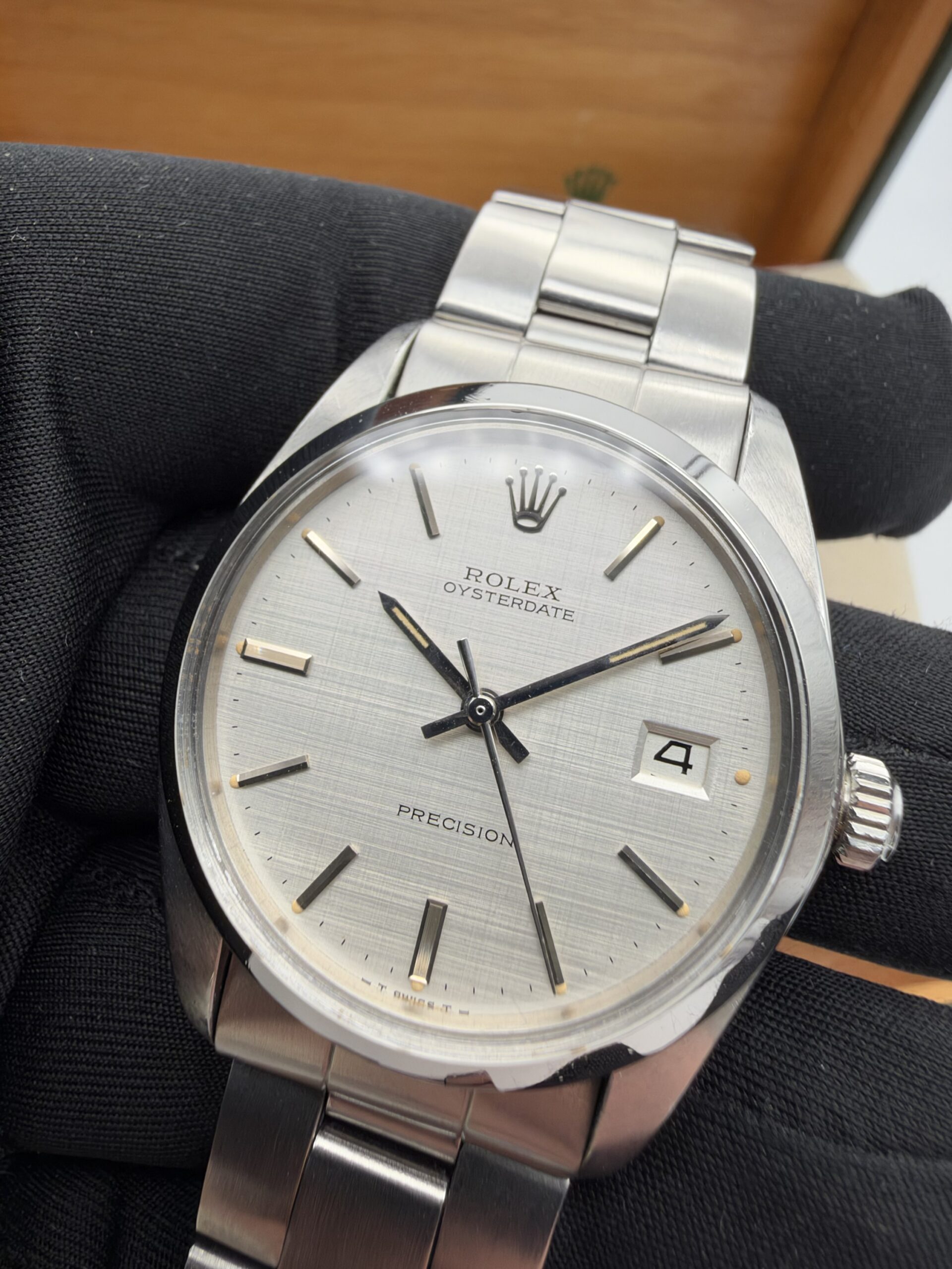 ROLEX OYSTERDATE PRECISION 6694 – 1973 – LINEN DIAL – VINTAGE - Image 3