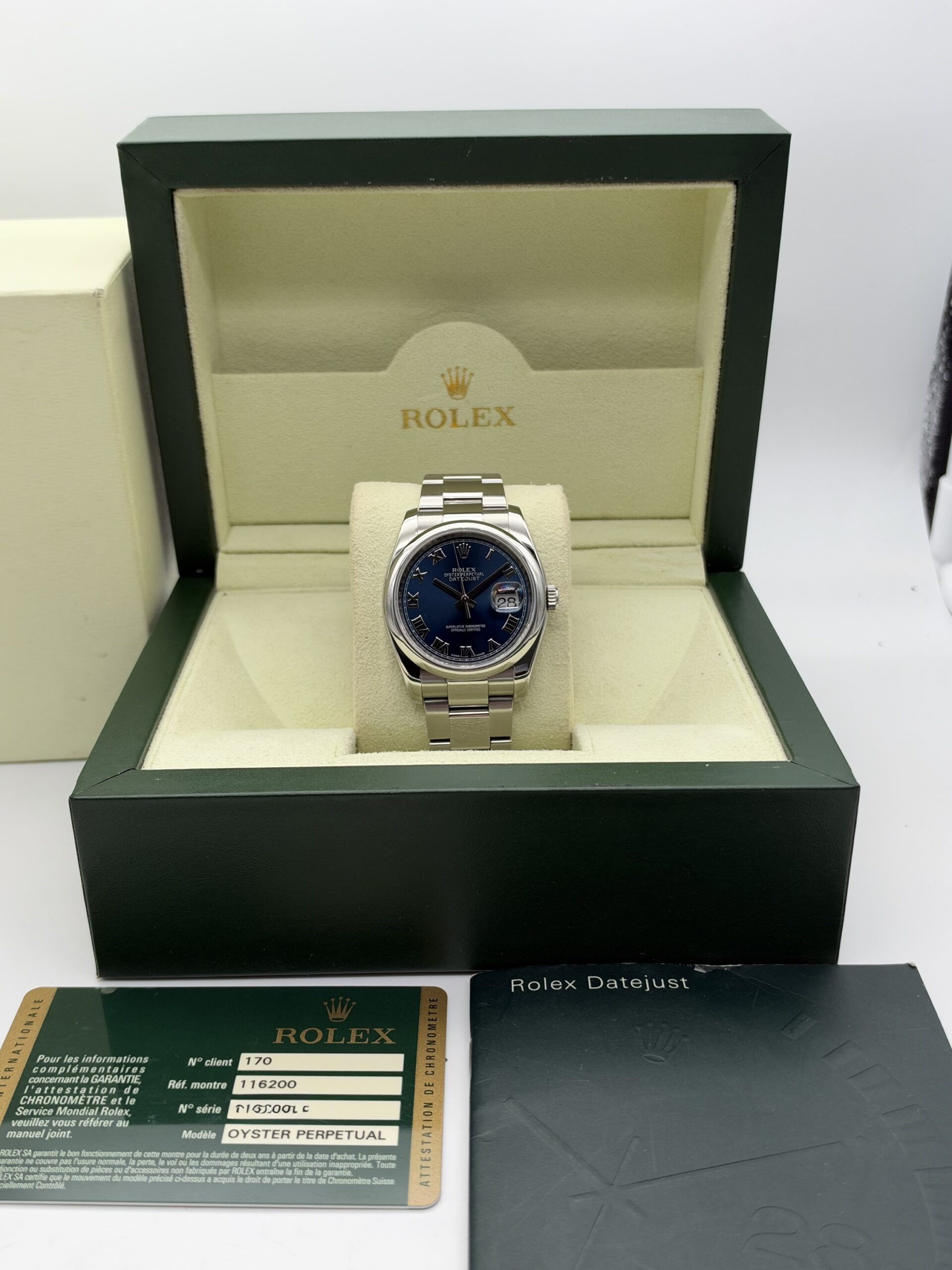Rolex Datejust 36 | Ref. 116200 | 2013 | Blue Roman Dial – Full Set - Image 7